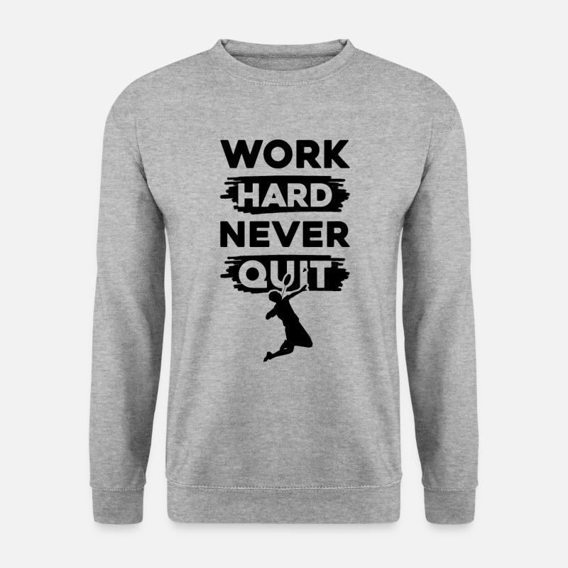 badminton work hard - Unisex Pullover - Weißgrau meliert