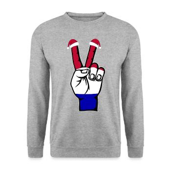 Holland Flag Christmas Peace Symbol - Unisex Sweatshirt - salt & pepper - Front - Alina (178cm) & Michal (187cm)