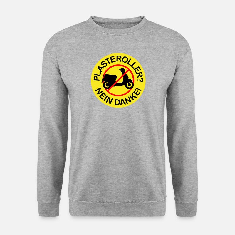 Plasteroller? Nein Danke! (3-farbig) - Unisex Pullover - Weißgrau meliert