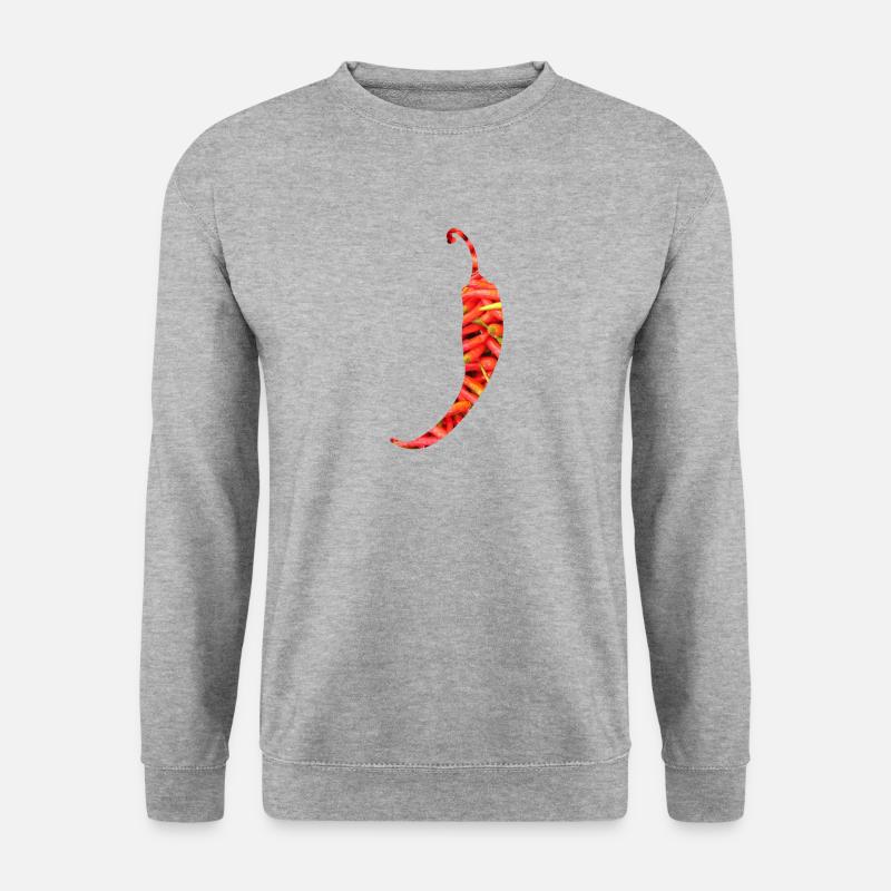 Chilischote - Unisex Pullover - Weißgrau meliert
