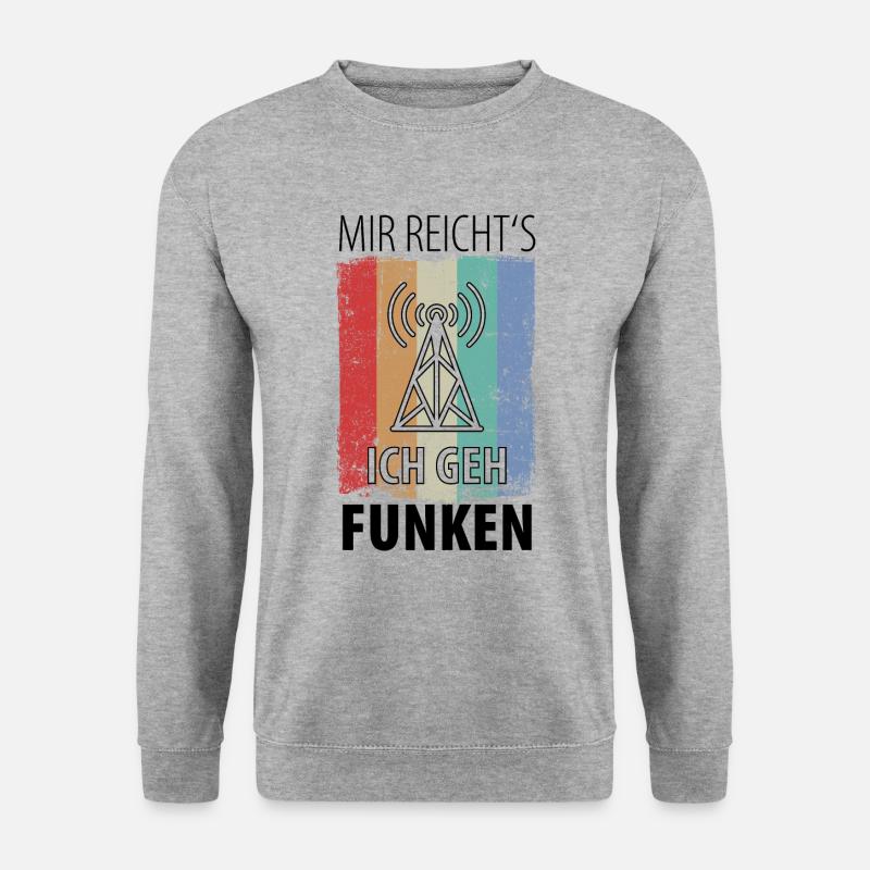 Amateurfunk Funker Funkgerät Funkamateur Geschenk - Unisex Pullover - Weißgrau meliert