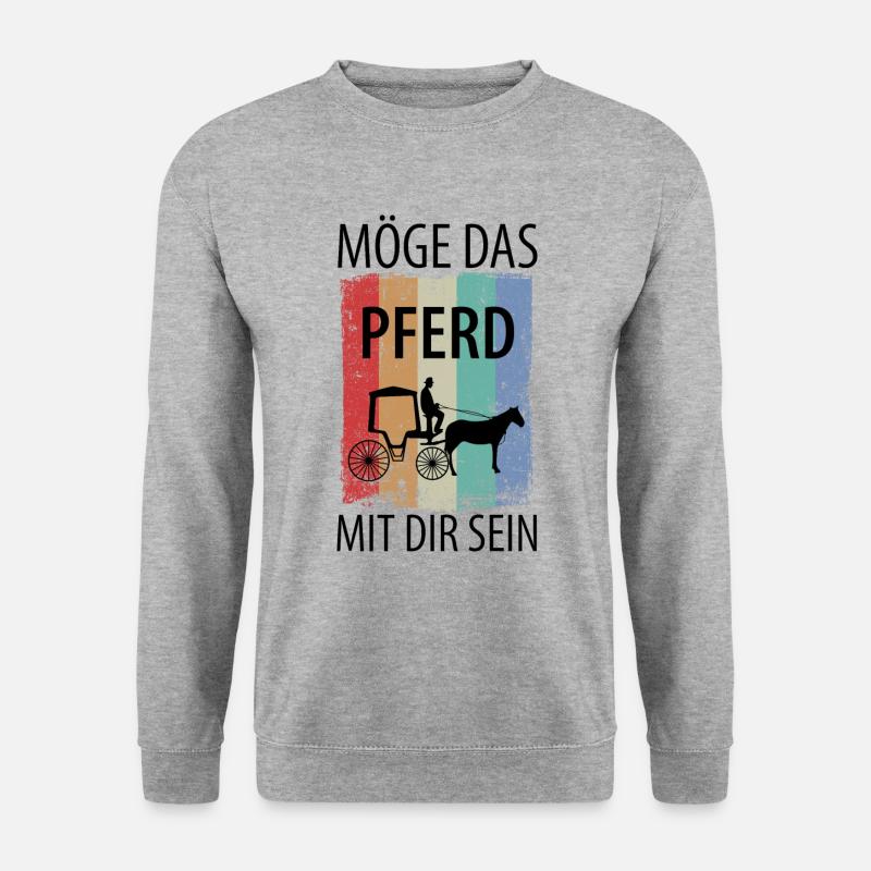 Kutscher Kutsche Pferdekutscher Kutschieren - Unisex Pullover - Weißgrau meliert