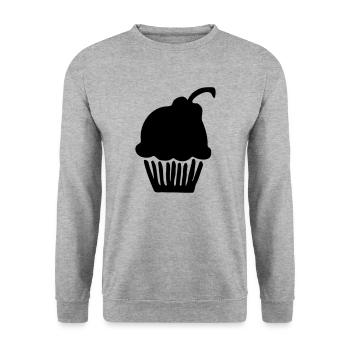 Gâteau d'anniversaire tarte cadeau d'anniversaire muffin - Sweat-shirt Unisexe - gris chiné - Devant - Alina (178cm) & Michal (187cm)