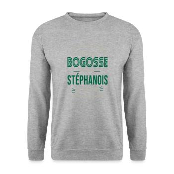 Stéphanois cadeau homme Saint étienne St étienne - Sweat-shirt Unisexe - gris chiné - Devant - Alina (178cm) & Michal (187cm)