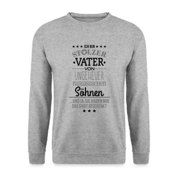 Ungeheuer fantastische Söhne - Vater / Shirt - Unisex Pullover - Weißgrau meliert - Vorne - Alina (178cm) & Michal (187cm)