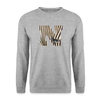 zèbre n - Sweat-shirt Unisexe - gris chiné - Devant - Alina (178cm) & Michal (187cm)
