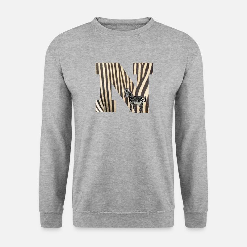 zebra n - Unisex Pullover - Weißgrau meliert