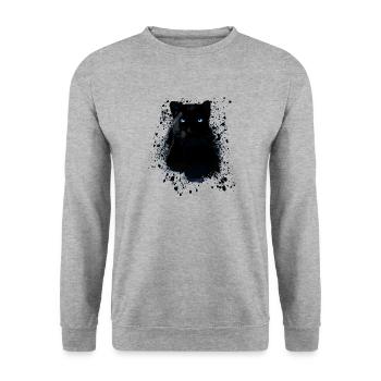 black panther,panther,katze,emo,punk,graffiti - Unisex Pullover - Weißgrau meliert - Vorne - Alina (178cm) & Michal (187cm)