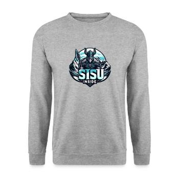 Sisu à l’intérieur - Sweat-shirt Unisexe - gris chiné - Devant - Alina (178cm) & Michal (187cm)