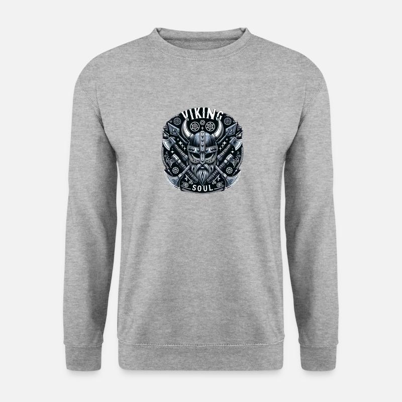 Wikinger-Seele - Unisex Pullover - Weißgrau meliert