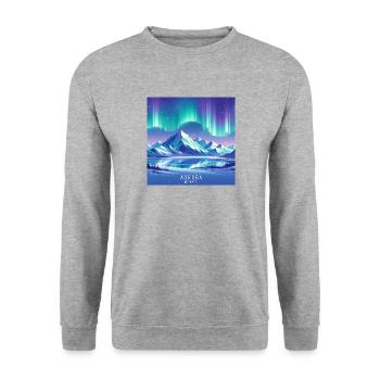 Aurora-Träumer - Unisex Pullover - Weißgrau meliert - Vorne - Alina (178cm) & Michal (187cm)