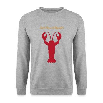 21- Lobster - Unisex Sweatshirt - salt & pepper - Front - Alina (178cm) & Michal (187cm)