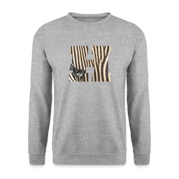 zebra h - Unisex Sweatshirt - salt & pepper - Front - Alina (178cm) & Michal (187cm)