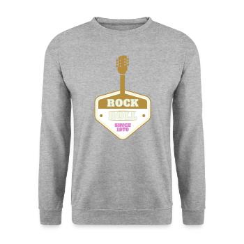 ROCK 'N' ROLL SINCE 1970 - Unisex Sweatshirt - salt & pepper - Front - Alina (178cm) & Michal (187cm)