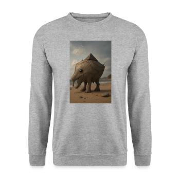 Ugly elephant - Unisex Pullover - Weißgrau meliert - Vorne - Alina (178cm) & Michal (187cm)