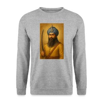 Harri Singh Nalwa - Unisex Pullover - Weißgrau meliert - Vorne - Alina (178cm) & Michal (187cm)