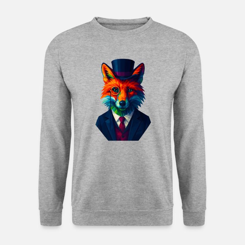 WPAP Style Animals - Monocolo da abito elegante Fox - Felpa unisex - grigio chiaro melange