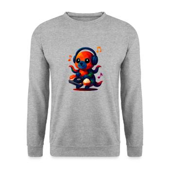 WPAP Polygon Kawaii Style Animals Baby Octopus - Unisex Sweatshirt - salt & pepper - Front - Alina (178cm) & Michal (187cm)
