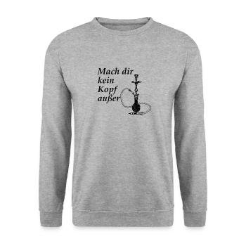 Mach dir kein Kopf außer-Shisha - Unisex Pullover - Weißgrau meliert - Vorne - Alina (178cm) & Michal (187cm)