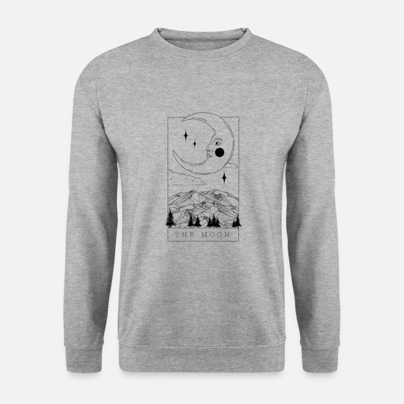 MAGIC | Tarotkarte The Moon - Unisex Pullover - Weißgrau meliert