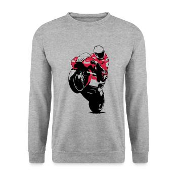 Moto-GP Racing - Unisex Sweatshirt - salt & pepper - Front - Alina (178cm) & Michal (187cm)
