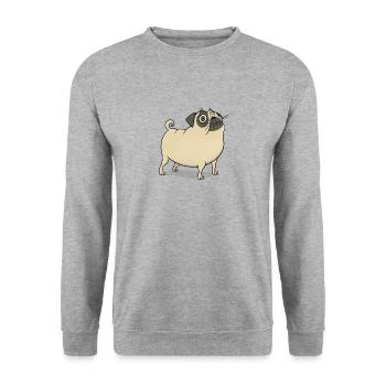 Pug funny embarrassed - Unisex Sweatshirt - salt & pepper - Front - Alina (178cm) & Michal (187cm)