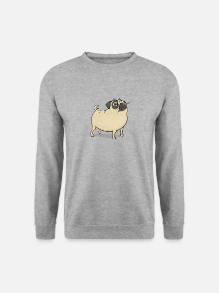Pug funny embarrassed - Unisex Sweatshirt - salt & pepper