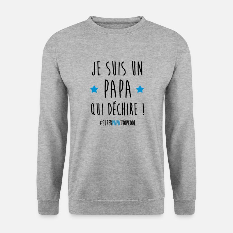 Ich bin ein knaller Vater! Zu cool. - Unisex Pullover - Weißgrau meliert