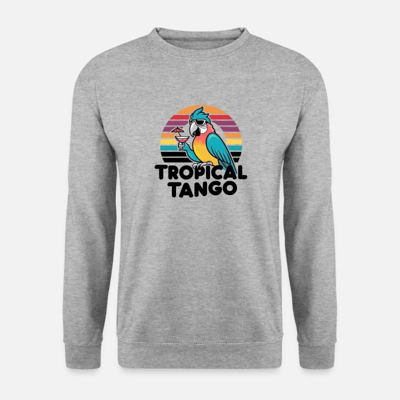 Parrot On Retro Sunset - Unisex Sweatshirt - salt & pepper