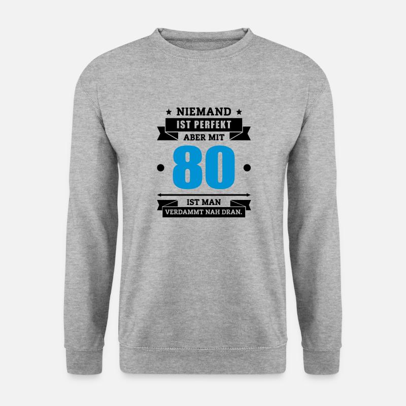 Funshirt 80 - Unisex Pullover - Weißgrau meliert