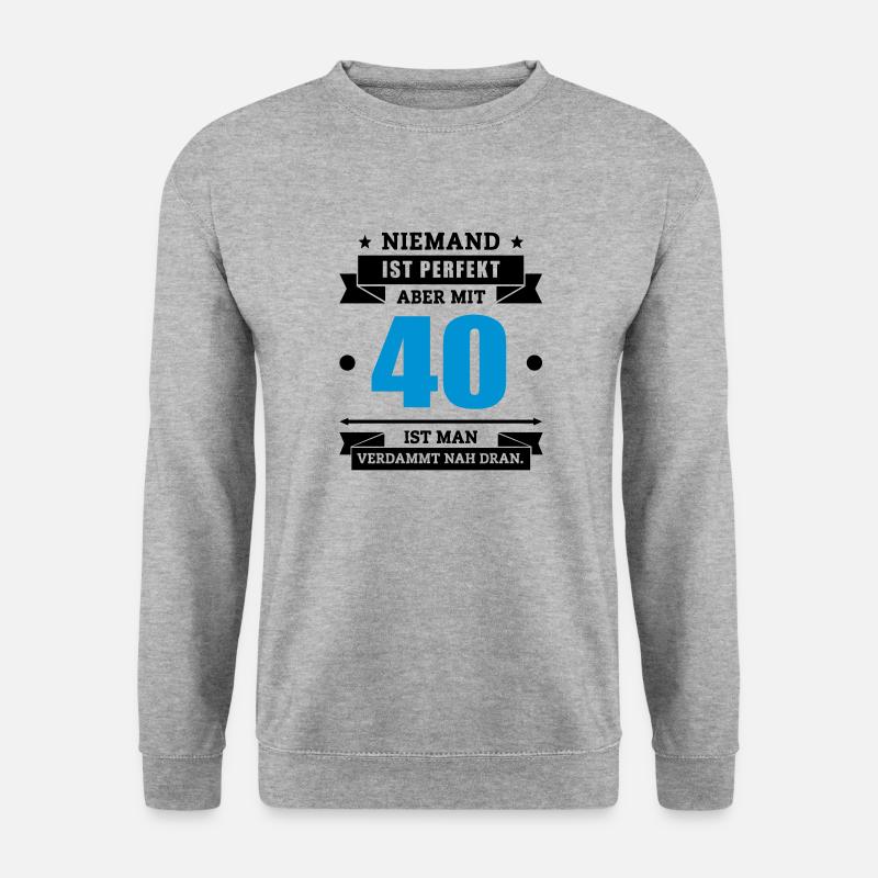 Funshirt 40 - Unisex Pullover - Weißgrau meliert