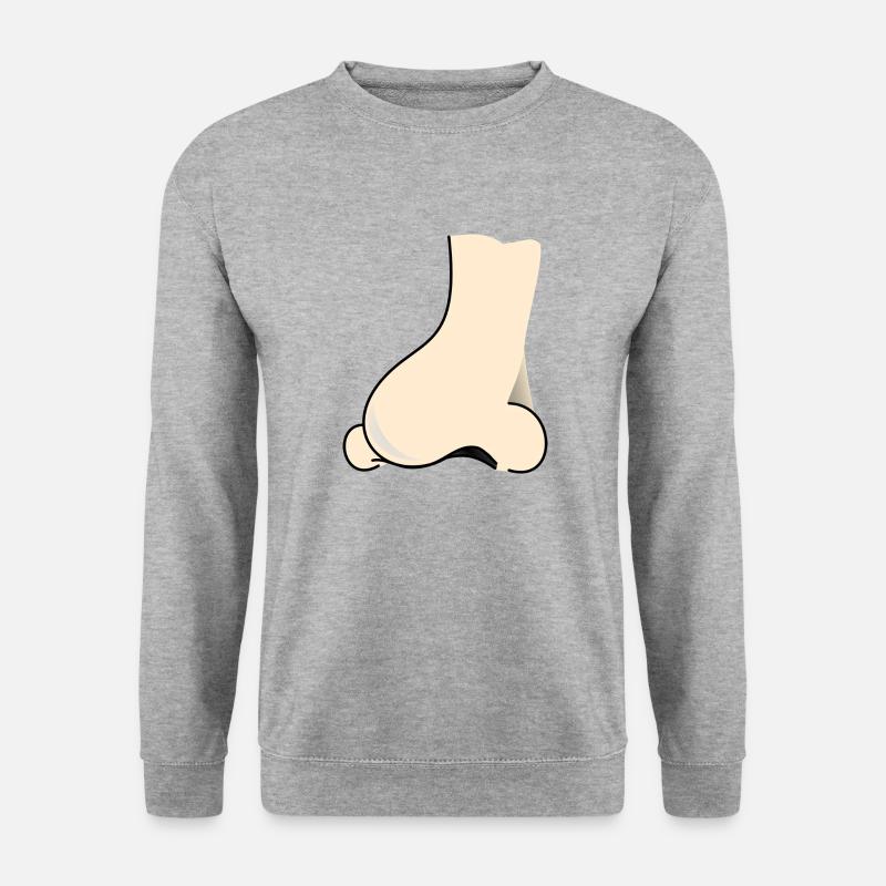 Nase - Unisex Pullover - Weißgrau meliert
