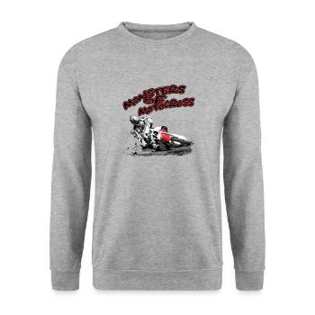 monsters_of_motocross_2 - Unisex Pullover - Weißgrau meliert - Vorne - Alina (178cm) & Michal (187cm)