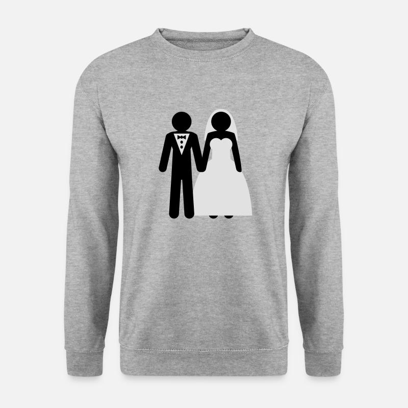wedding_couple - Unisex Pullover - Weißgrau meliert