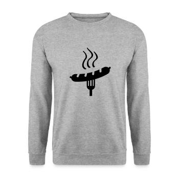 wurst_grill_ak1 - Sweat-shirt Unisexe - gris chiné - Devant - Alina (178cm) & Michal (187cm)