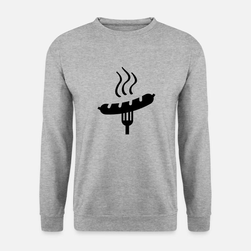 wurst_grill_ak1 - Unisex Pullover - Weißgrau meliert
