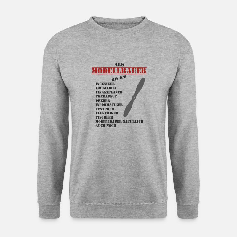 Modellbauer - Unisex Pullover - Weißgrau meliert