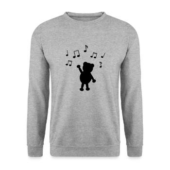 music teddy - Unisex Sweatshirt - salt & pepper - Front - Alina (178cm) & Michal (187cm)