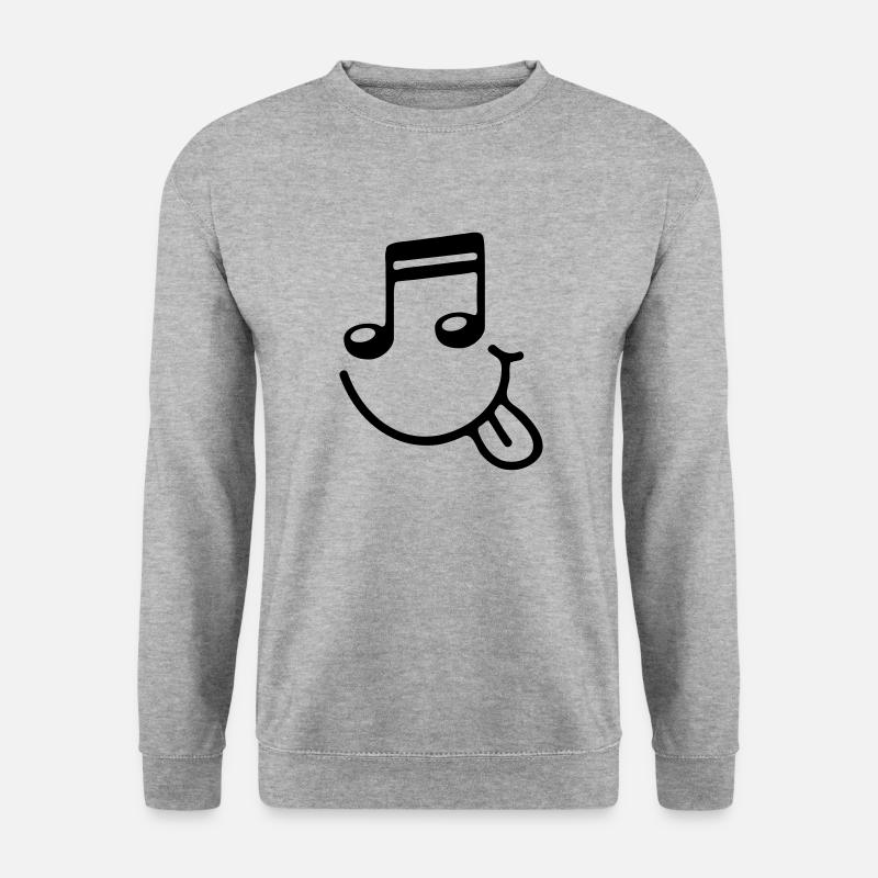 music_smiley_f1 - Unisex Pullover - Weißgrau meliert