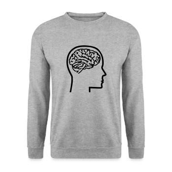 Brain - Unisex Sweatshirt - salt & pepper - Front - Alina (178cm) & Michal (187cm)