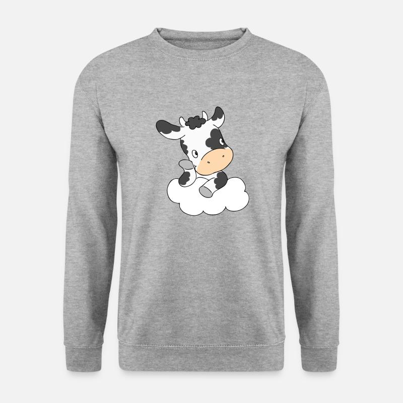 Cow Thinking - Unisex Pullover - Weißgrau meliert