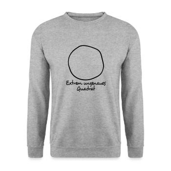 Extrem ungenaues Quadrat - Unisex Pullover - Weißgrau meliert - Vorne - Alina (178cm) & Michal (187cm)