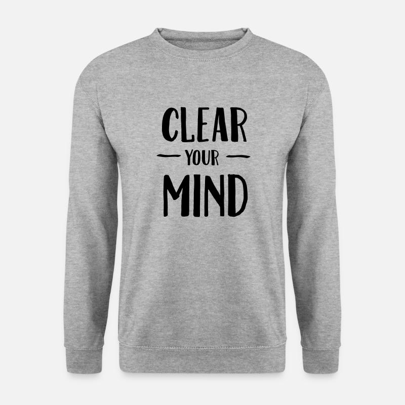 Clear Your Mind - Unisex Pullover - Weißgrau meliert