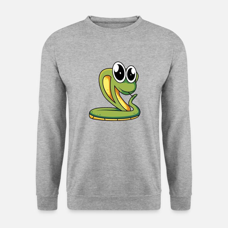 Schlange - Unisex Pullover - Weißgrau meliert