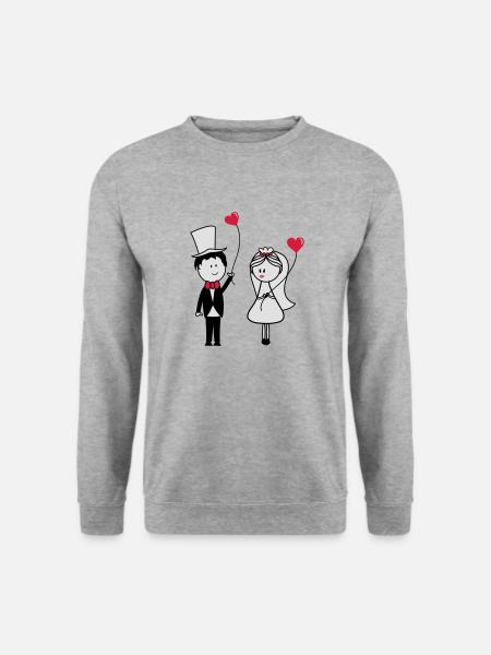 ehepaar_001 - Unisex Pullover - Weißgrau meliert