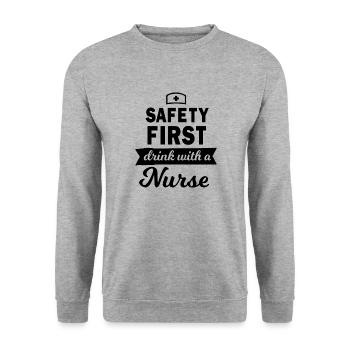 Nurse Doctor Hospital nurse - Unisex Sweatshirt - salt & pepper - Front - Alina (178cm) & Michal (187cm)