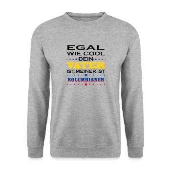 Egal wie cool vater geschenk Kolumbien - Unisex Pullover - Weißgrau meliert - Vorne - Alina (178cm) & Michal (187cm)
