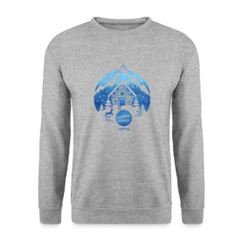 Chamonix Ski Resort T Shirt Design - Unisex Sweatshirt - salt & pepper - Front - Alina (178cm) & Michal (187cm)