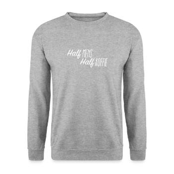 Moitié humain, moitié café - Sweat-shirt Unisexe - gris chiné - Devant - Alina (178cm) & Michal (187cm)