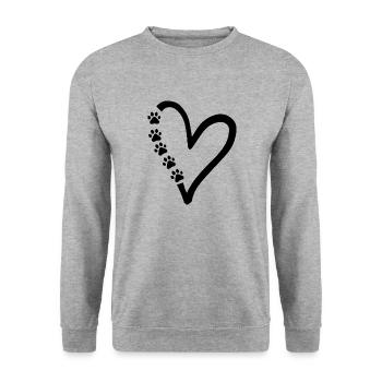Chien chien - Sweat-shirt Unisexe - gris chiné - Devant - Alina (178cm) & Michal (187cm)